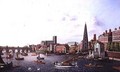 View of the River Thames at York Steps looking towards Westminster Abbey - William James