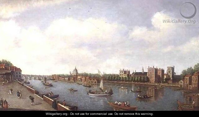 View of the Thames at Lambeth Palace - William James