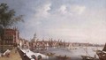 View of the Thames looking towards St Pauls from the gardens of Somerset House - William James