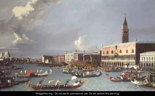 Venice Doges Palace with Santa Maria della Salute in the Distance - William James