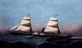 A British Brig Rigged Steamship Outward Bound for America - Antonio Jacobsen
