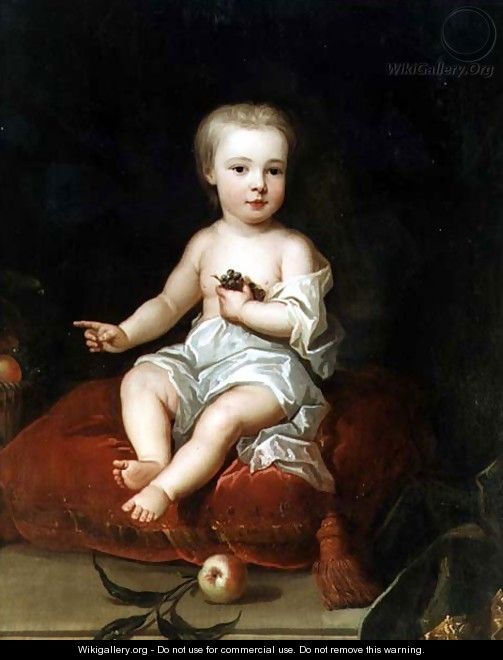 Portrait of Holles St John 1710-38 youngest son of Henry 1st Viscount St John as a child - (attr. to) Jervas, Charles