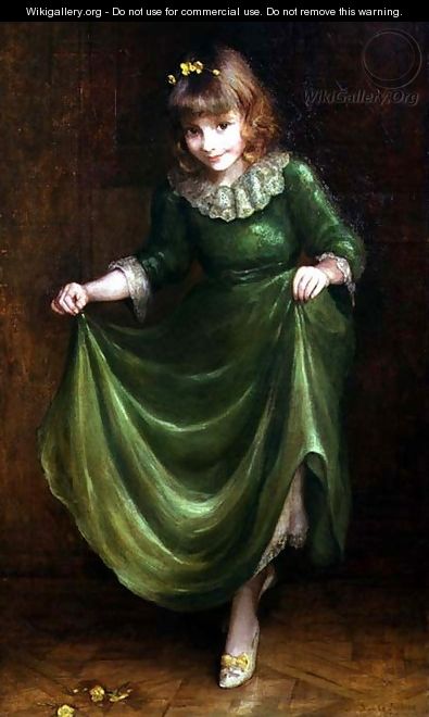 Portrait of a young girl in a green dress - Blanche Jenkins
