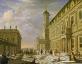 Elegant Figures in a Palace Forecourt - Hieronymus Janssens