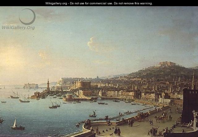 View of Naples with the Castel Nuovo - Antonio Joli