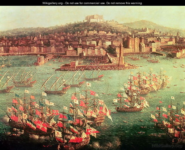 The fleet of King Charles III 1716-88 of Spain before the city of Naples - Antonio Joli