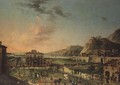 A capriccio panorama of the journey of Charles III King of the Two Sicilies - (attr. to) Joli, Antonio de dipi