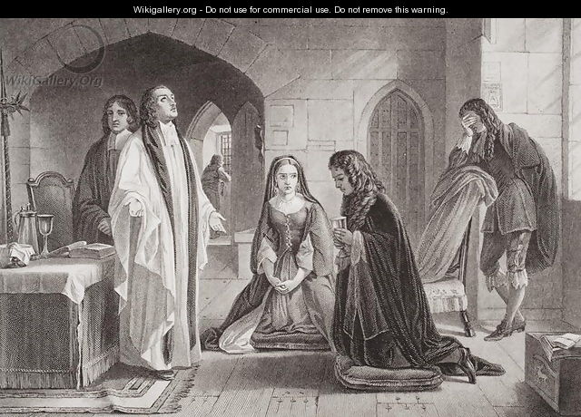 Lord William Russell receiving the sacrament prior to his execution on 21st July 1683 - Alexander Johnston