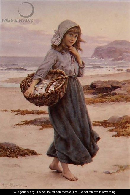 The Fishergirl - Henry James Johnstone - WikiGallery.org, the largest ...