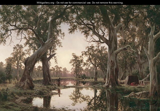 Evening Shadows Backwater of the Murray South Australia - Henry James Johnstone