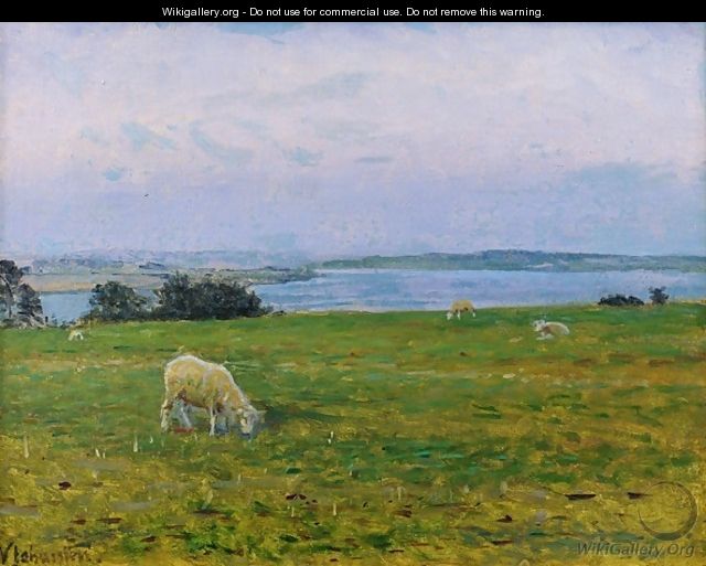 Sheep Grazing Osterby Skagen - Viggo Johansen