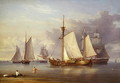 Dutch Fishing Boats at Anchor in an Estuary - William Joy