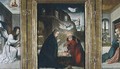 The Birth of Christ Triptych with the Nativity flanked by the Annunciation - Flandes Juan de