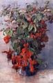 Fushia and Snapdragon in a Vase - William Jordan