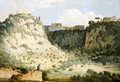 View of the Temple of Diana Nemi with a Shepherd in the Foreground - Thomas Jones