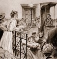 Miss Christabel Pankhurst questioning Mr Herbert Gladstone - George Kingston Jones