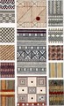 Melanesian and Polynesian bark fabric designs original illustration for The Grammar of Ornament - Owen Jones