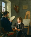 Hermann Kauffmann and Georg Haeselich 1806-94 in Kauffmanns Munich Studio - Hermann Kauffmann