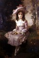Portrait of a Young Girl in a Pink Dress - Friedrich August von Kaulbach
