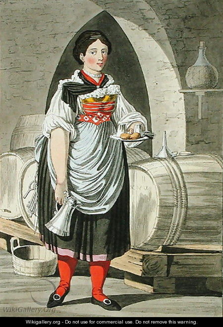 A serving girl at an Inn near Innsbruck - (after) Kapeller, Josef Anton