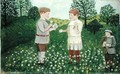 Children Picking Daisies - John Kane