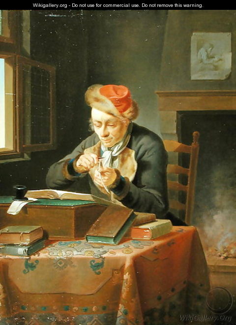 A Scholar sharpening his Quill - Justus Juncker