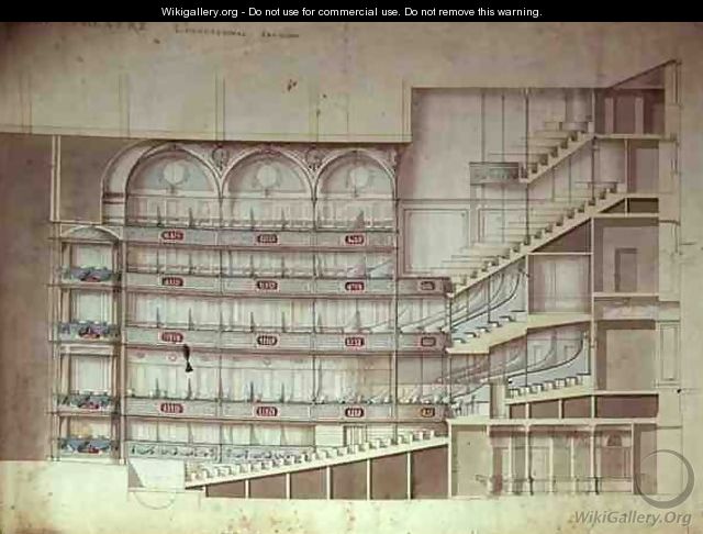 Drury Lane Theatre sectional drawing of the interior - Henry Holland