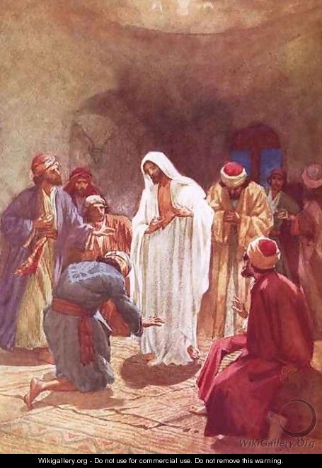 Jesus childing Thomas for his unbelief - William Brassey Hole