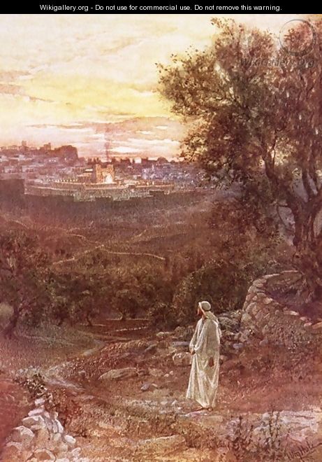 Jesus on the mount of Olives - William Brassey Hole