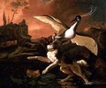A Spaniel Attacking a Heron - Abraham Danielsz Hondius