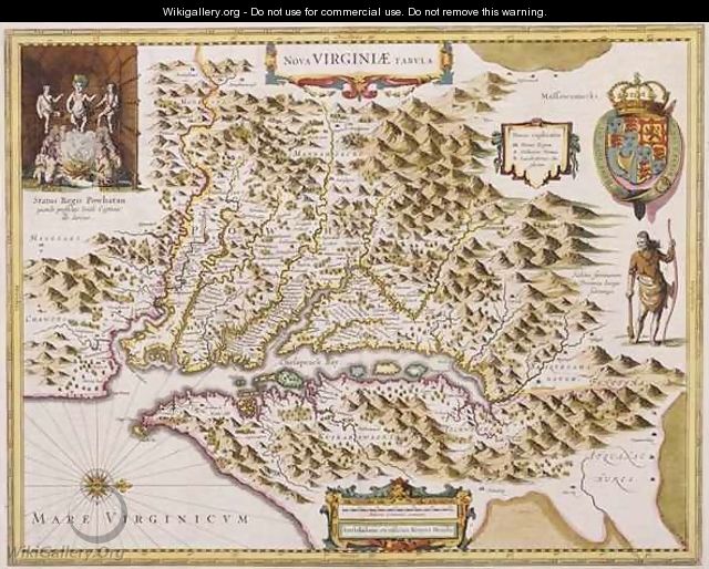 John Smiths Map of Virginia - Hendrik I Hondius