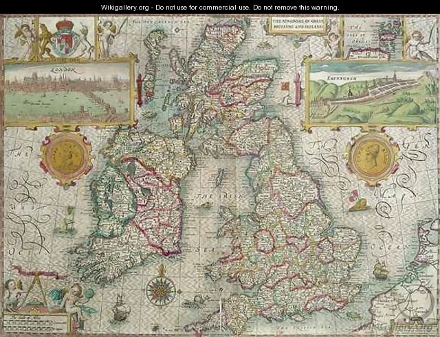 Map of the Kingdom of Great Britain and Ireland - Jodocus Hondius
