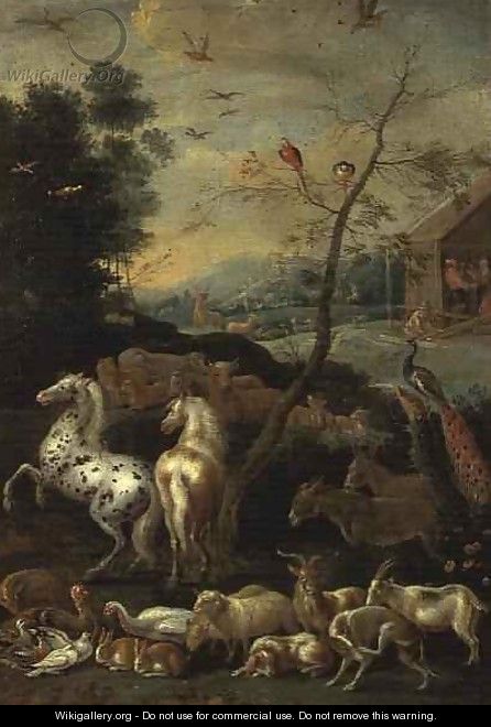 Animals entering the Ark - Lambert de Hondt
