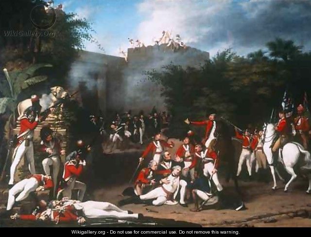 The Death of Colonel Moorehouse at the Storming of the Pettah Gate of Bangalore on 7th March 1791 - Robert Home