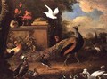 Peacocks and other Birds by a Lake - Melchior de Hondecoeter