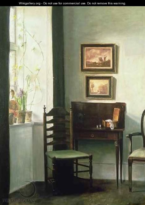 Sunlit Interior - Carl Vilhelm Holsoe