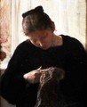 A Woman Sewing - Carl Vilhelm Holsoe
