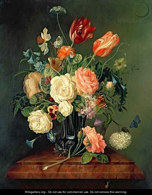 Still Life with Mixed Flowers - Josef Holstayn