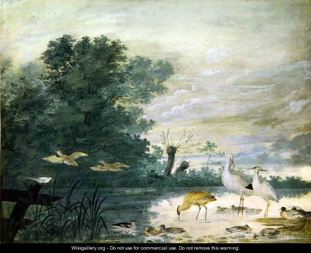 Exotic birds in a picturesque landscape - Pieter the Younger Holsteyn
