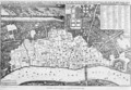 Map of the area of London burnt out by the Great Fire of 1666 - Wenceslaus Hollar