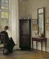 Interior with Woman Reading - Carl Vilhelm Holsoe