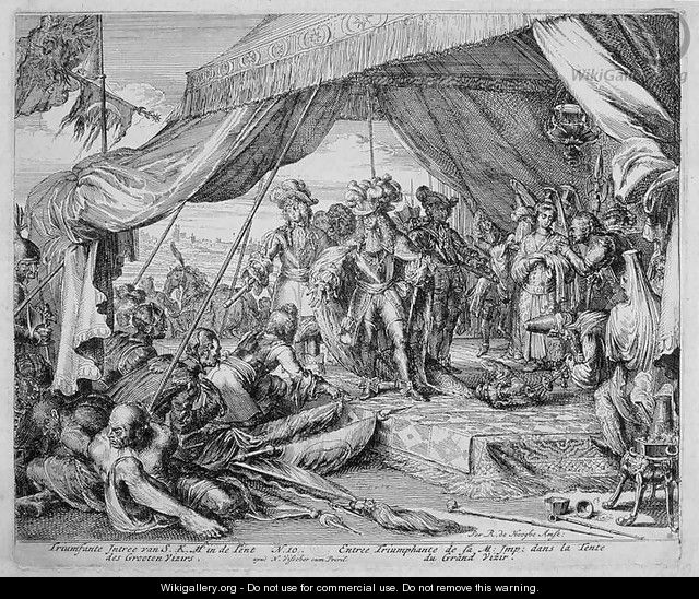 Vienna Print Cycle Entry of Emperor Leopold 1640-1705 into the Tent of the Grand Vizier - Romeyn de Hooghe