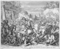 Vienna Print Cycle Polish Cavalry Beginning Battle in the Vienna forest - Romeyn de Hooghe