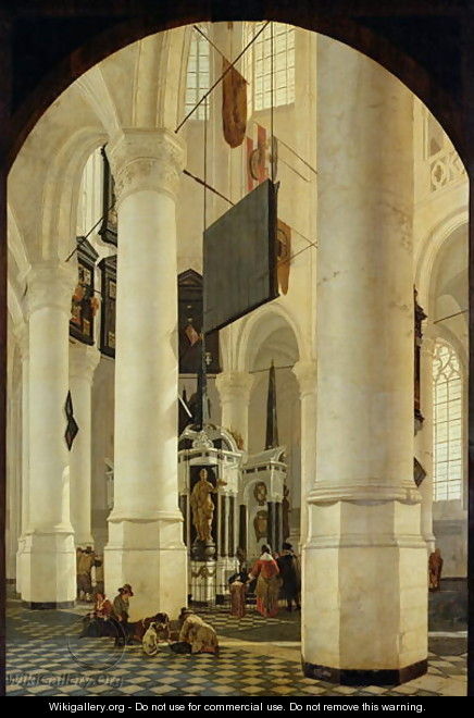 Interior of the Nieuwe Kerk in Delft with the Tomb of William the Silent - Gerrit Houckgeest