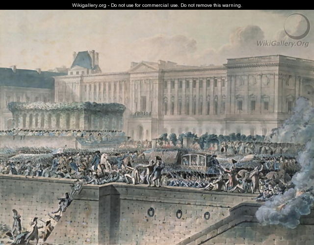 The Arrival of Louis XVI 1754-93 in Front of the Louvre - Jean-Pierr Houel