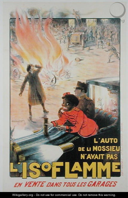 Poster advertising the Isoflamme Extinguisher - Louis Houpin