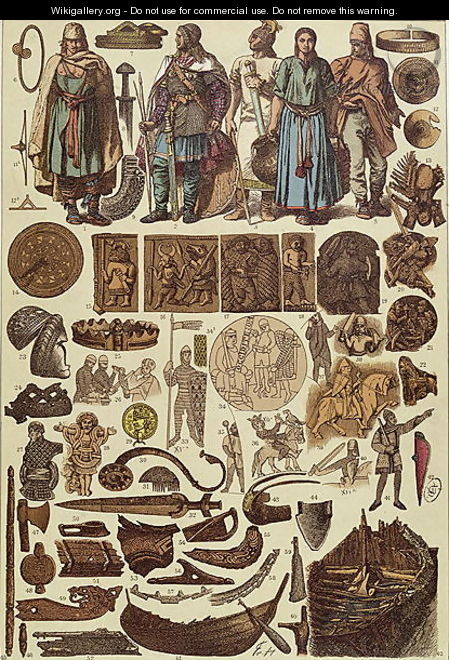 Scandinavian Costumes and Objects up until 1200 - Friedrich Hottenroth