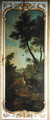 A Roe Deer a Doe and a Fawn with a Fox Eating a Pheasant panel from the bedroom of Louis Henri I 1692-1740 Prince de Conde - Christophe Huet