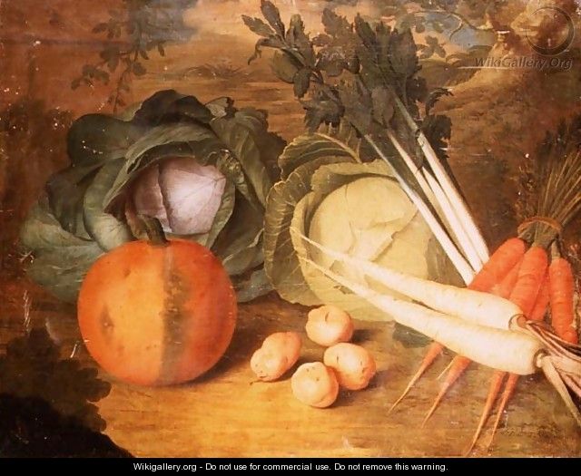 Still Life of Vegetables - Leonhart Hubner