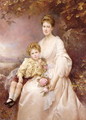 Portrait of Laura Gwendolen Gascoigne and her son Alvary - Edward Hughes
